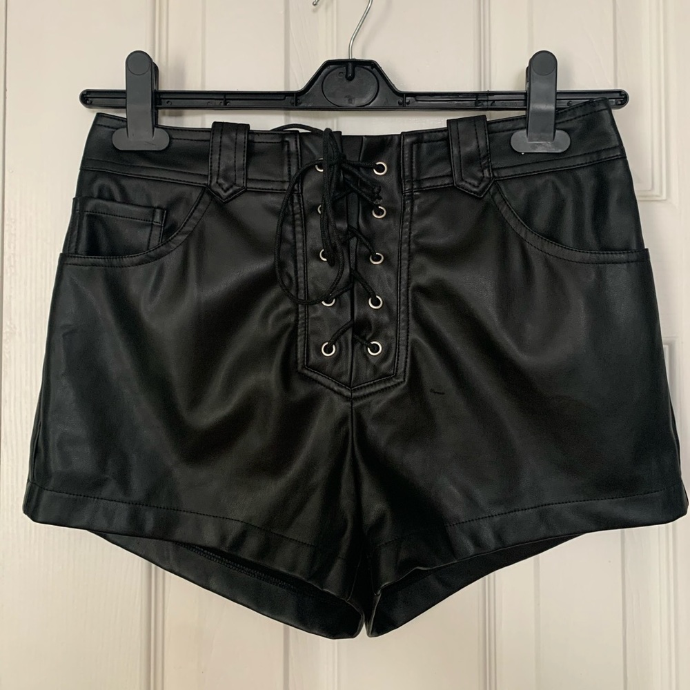 Leather shorts